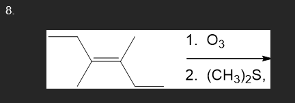 draw / provide the likely organic product(s) generated in each of the