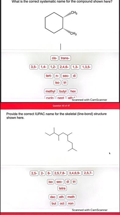 is the correct systematic name for the compound shown here? usanned with