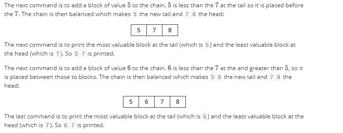 3 You are given a Chain of n virtual blocks, in ascending