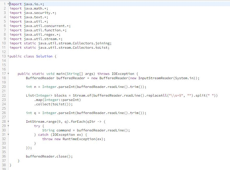 order according to their values bi. The first half of the chain