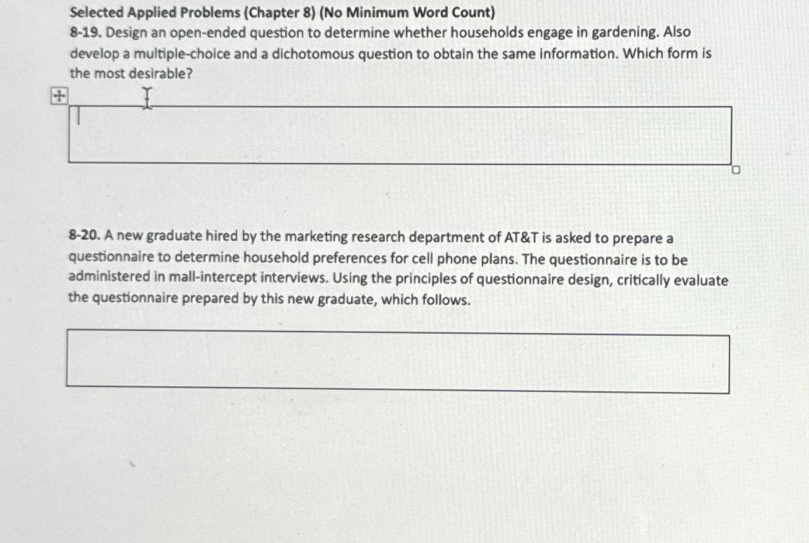  Selected Applied Problems (Chapter 8)(No Minimum Word Count) 8-19. Design an