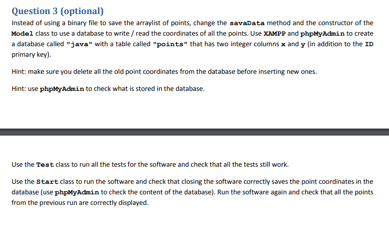 class Model { private File file; private ArrayList points; private ArrayList listeners;