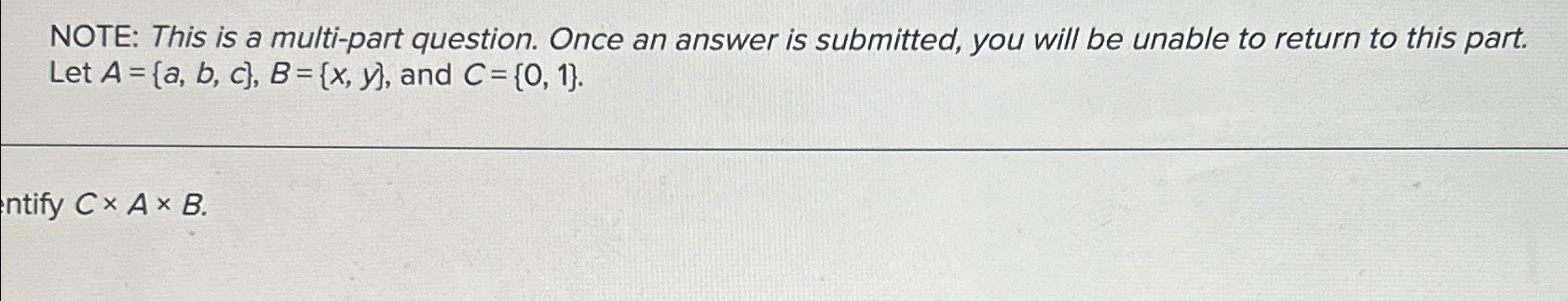  NOTE: This is a multi-part question. Once an answer is submitted,