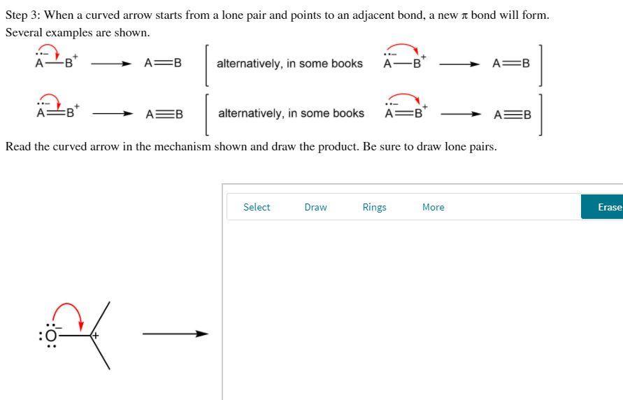  Step 3: When a curved arrow starts from a lone pair