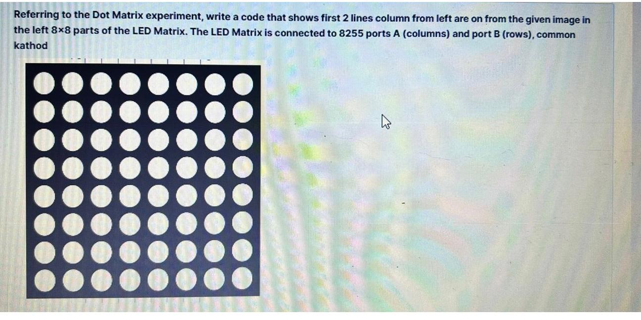  Referring to the Dot Matrix experiment, write a code that shows