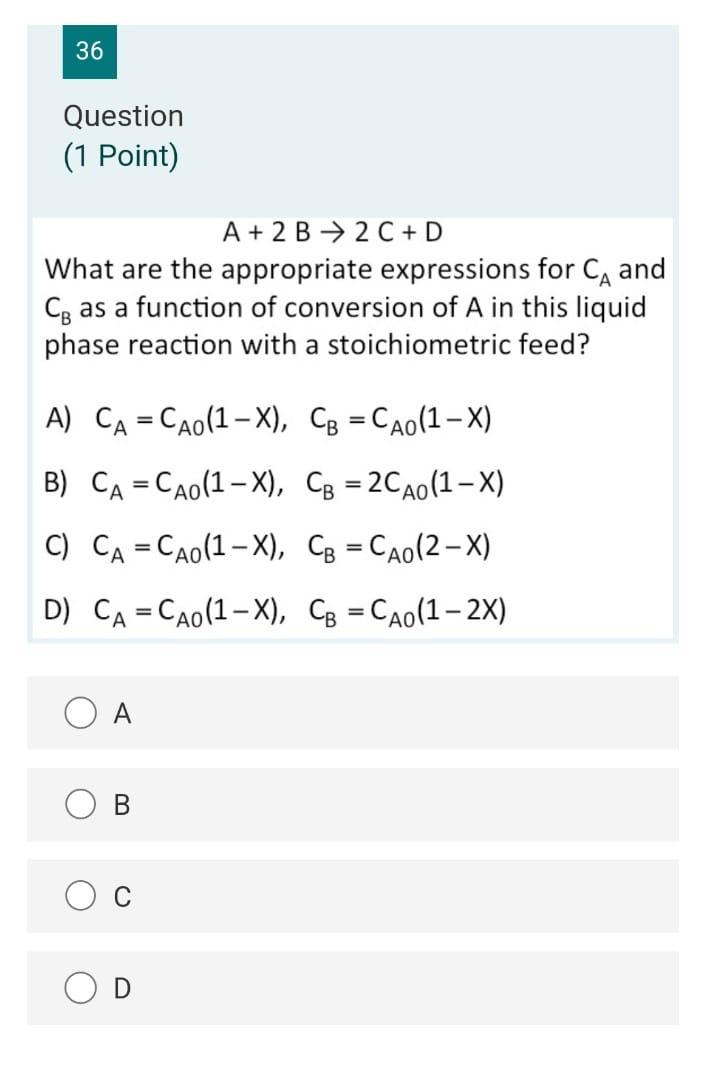 of initial conversion of A if the concentration of B is 3