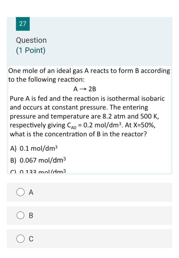 -X) 2 D) CR = 240(1-3X) A B C 37 Question (1
