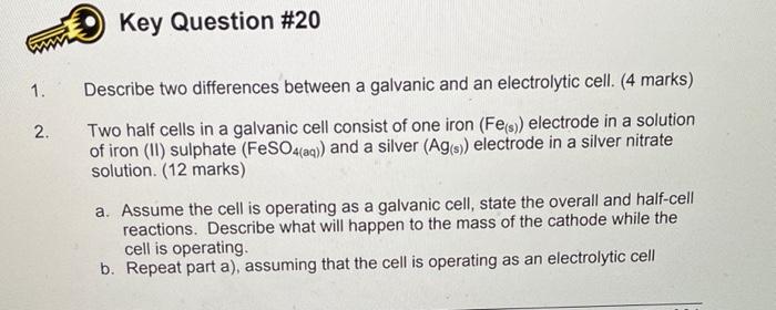 Please answer Clearly. Will thumbs up! thank you Key Question #20 1.