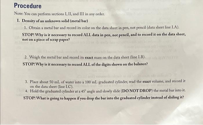 please help with a lab report on density introduction, data sheet thank