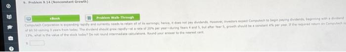  9. Pro 9.14 (Noncott Growth) Problem Wan Through Current veten hat,