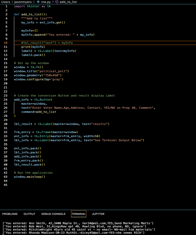 gathering (with GUI) with the following sequence: Task: Create information gathering form
