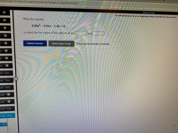  cakeAssignment/takeCovalent Activity.do/locatore assignment take Reference Use the References to important values