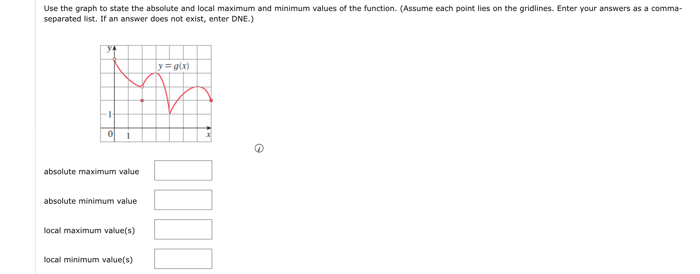  Use the graph to state the absolute and local maximum and