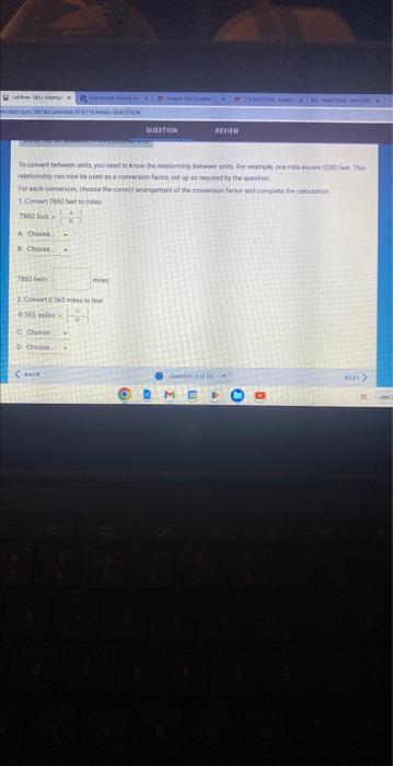 de.9se miles bo fer: 0065mal=1+11.0 7860 feet = miles 2. Convert 0.565