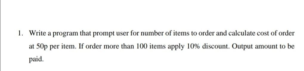  Please the programming language is java 1. Write a program that