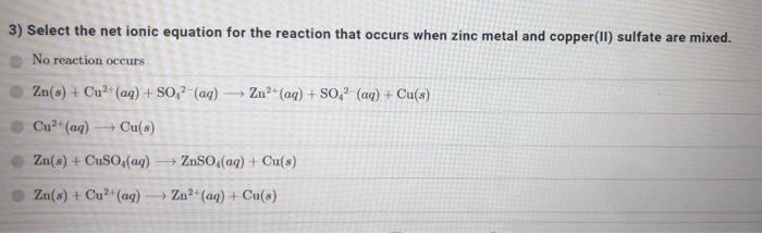 () + H (9) Zn(s) + 2H)2(aq) + H (9) Zn(s) +