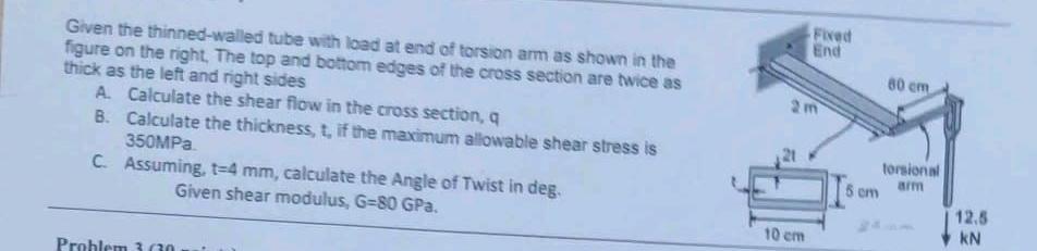  please solve this problem as fast as possible Given the thinned-walled
