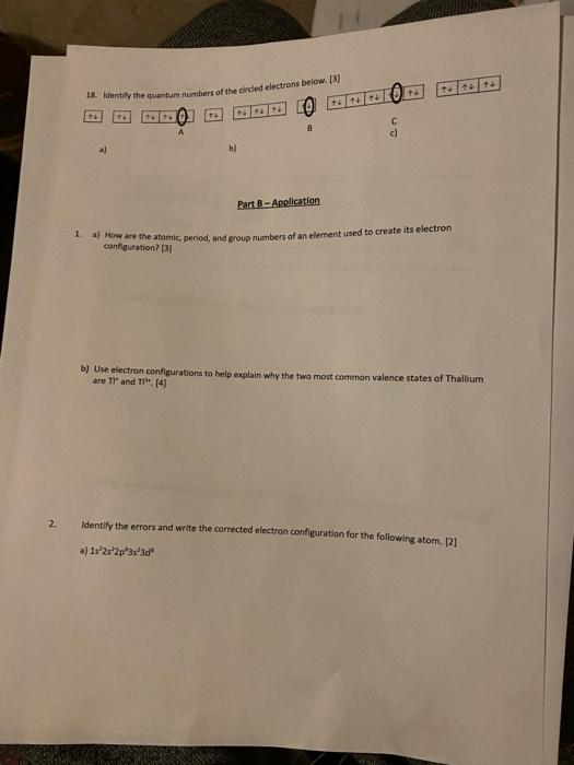 please answer all questions. (18abc, 1ab, 2a) NIN 12 Identify the quantum