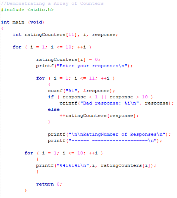 to be entered. Modify that program so that any number of responses
