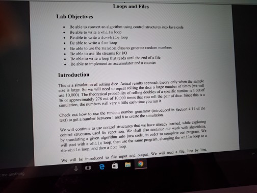  Loops and Files Lab objectives Be able to convert an algorithm