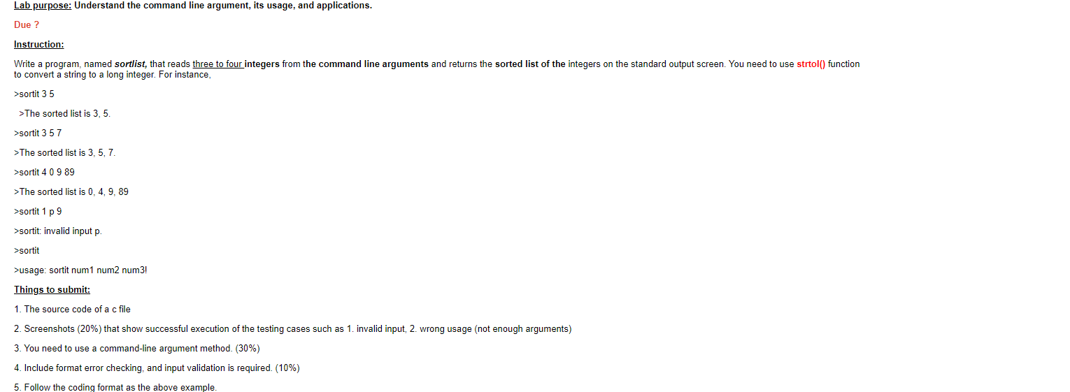 undefined Lab purpose: Understand the command line argument, its usage, and applications.