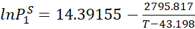 lnP2S=16.59381T33.43536s44.297 V1= 74.05106 V2= 40.73106 lnP1S=14.39155T43.1982795.817 lnP2S=16.59381T33.43536s44.297