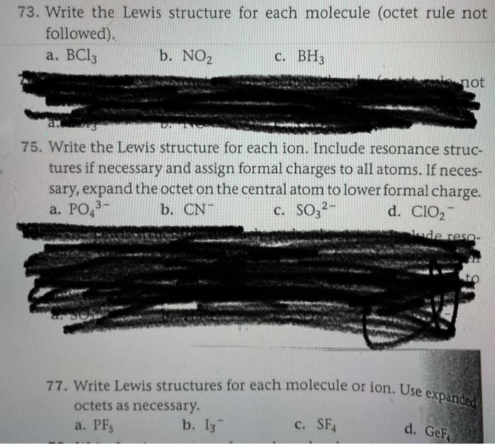 i just need help with these odd questions 73. Write the Lewis