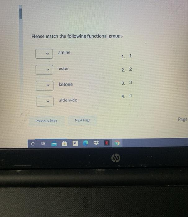 o i 1 a 2 **N hp Please match the following functional