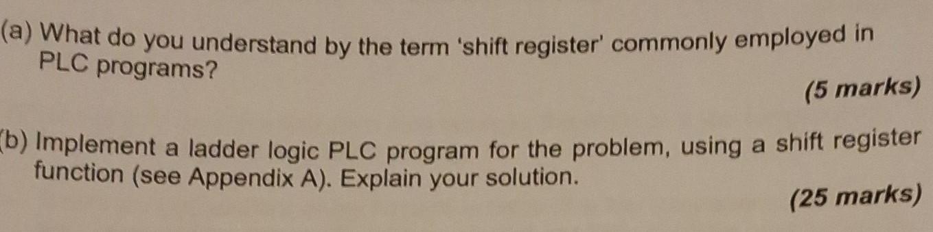 (a) What do you understand by the term 'shift register' commonly