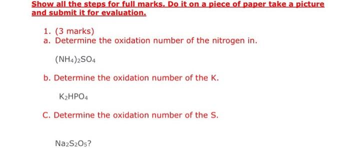  Show all the steps for full marks. Do it on a