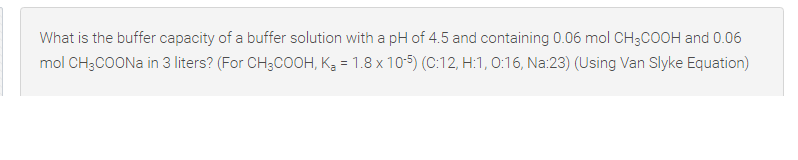 What is the buffer capacity of a buffer solution with a