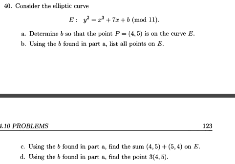  Consider the elliptic curve E : y^2 = x^3 + 7x