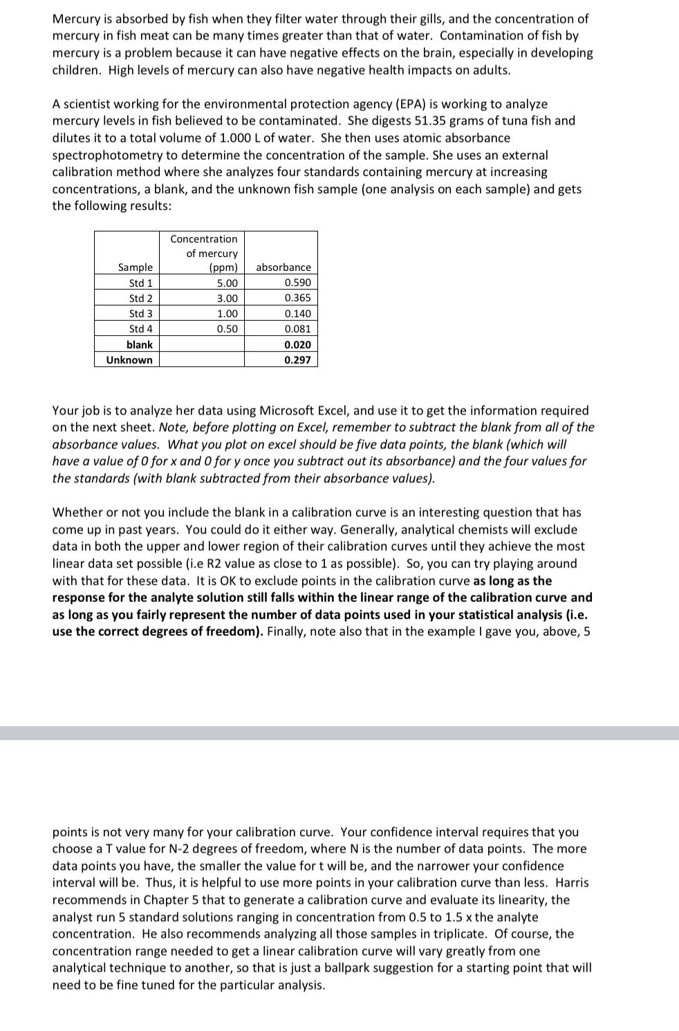  Mercury is absorbed by fish when they filter water through their
