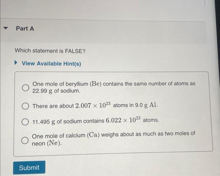 Moles and Number of Atoms; Read Section 2.9. You can click on