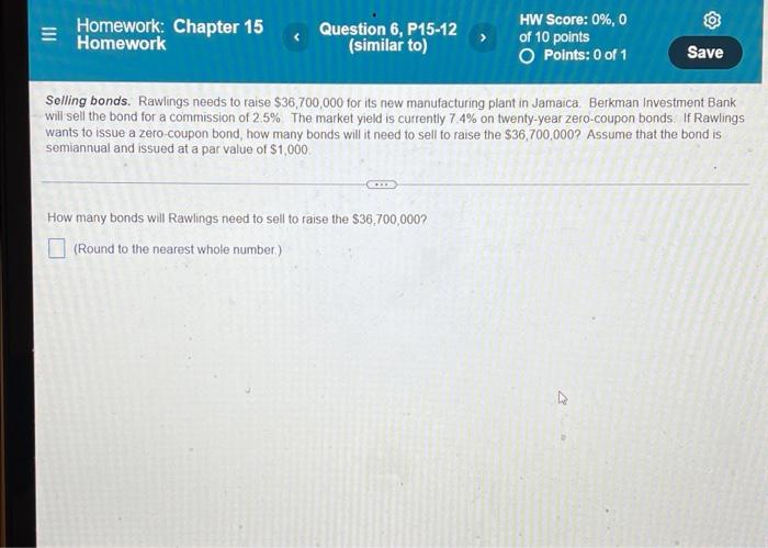 Chapter 15. Question 6. III Homework: Chapter 15 Homework Question 6, P15-12
