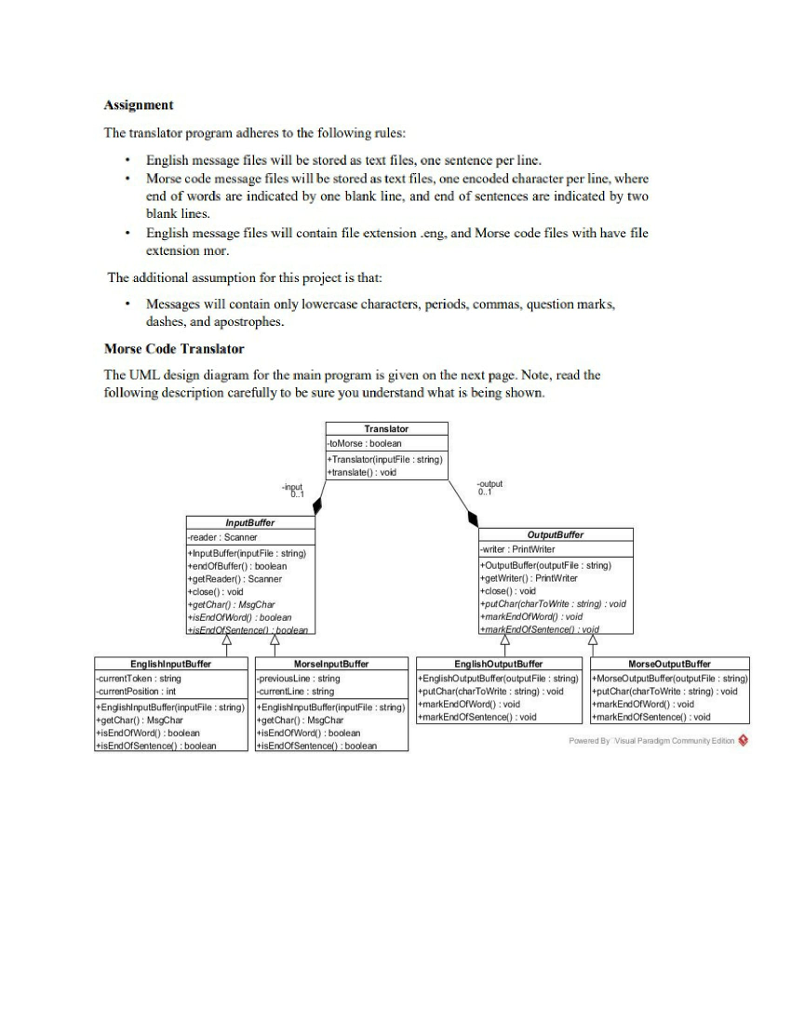  Need help with java Translator class to implement what's in the