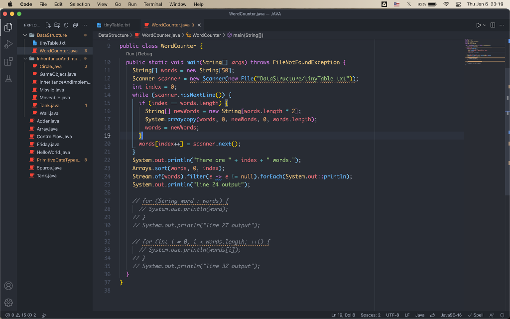Hi, this is a question about Java. On line 24, what