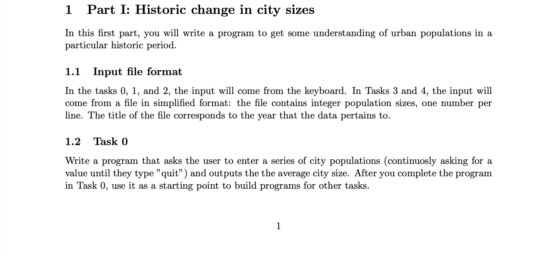 in python please 1 Part I: Historic change in city sizes In