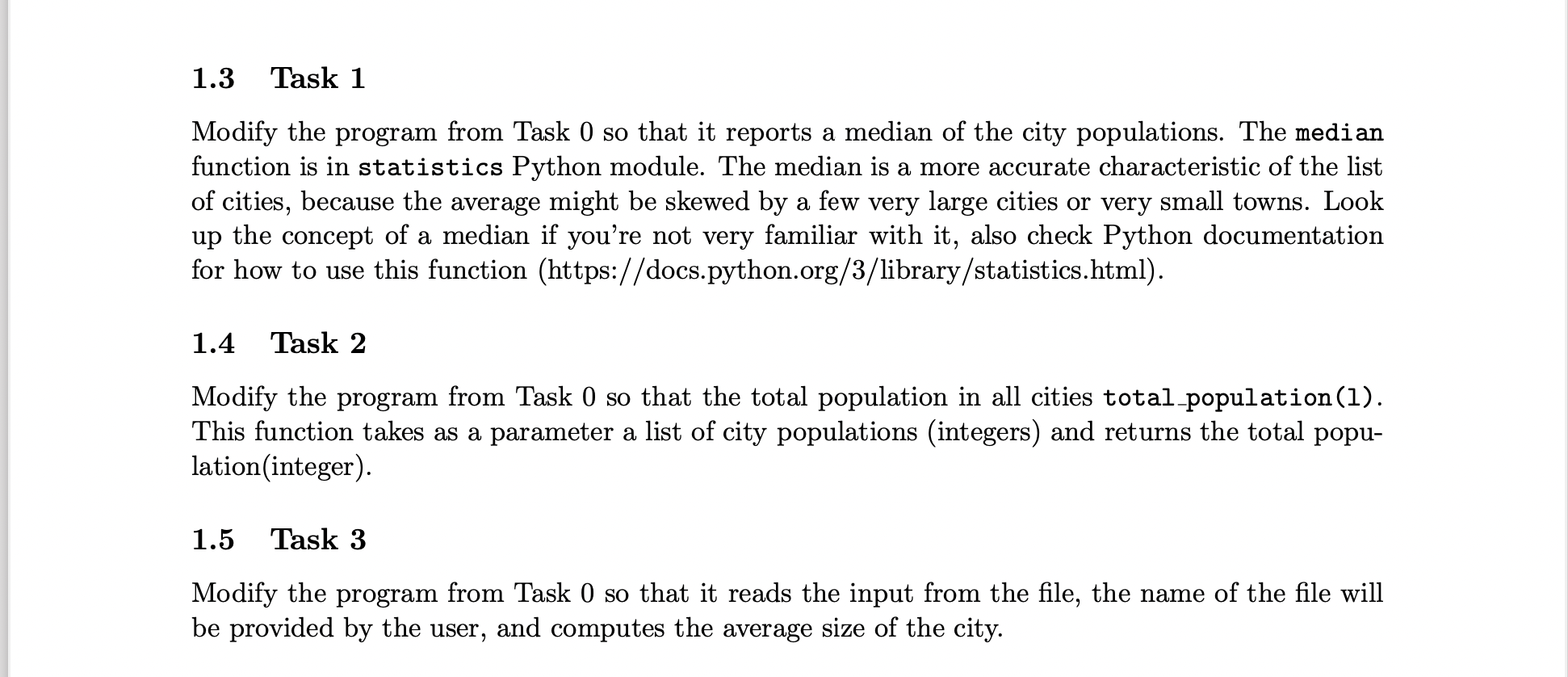 this first part, you will write a program to get some understanding