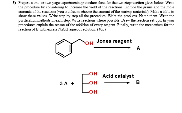 OH OH Dry dichloromethane b) OH . 2 OH c) PCC OH