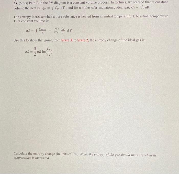reversible expansion of 1mol(n=1) of a monatomic ideal gas from: State I