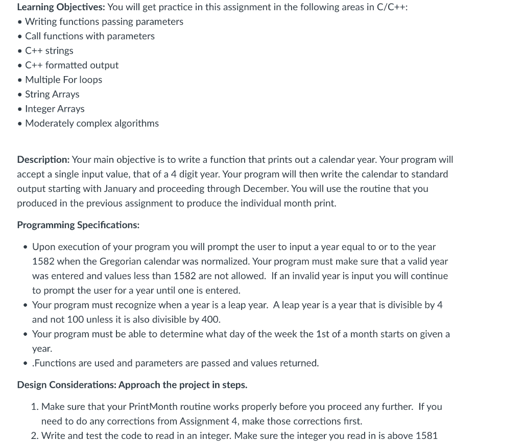 Learning Objectives: You will get practice in this assignment in the