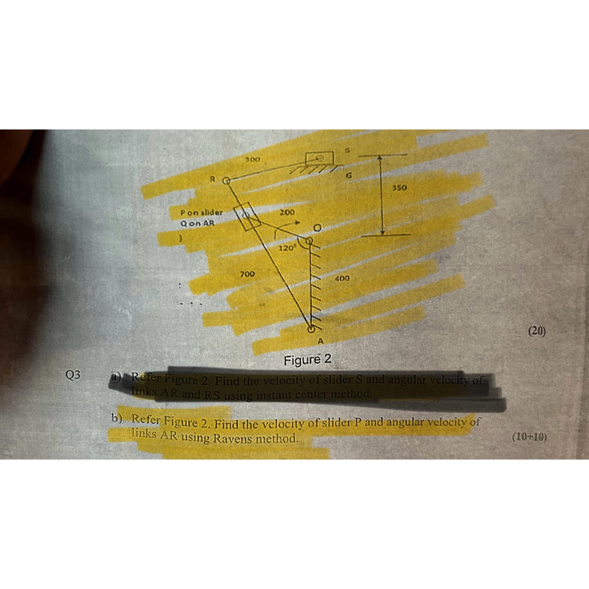  Find velocity of link ar using ravens method 