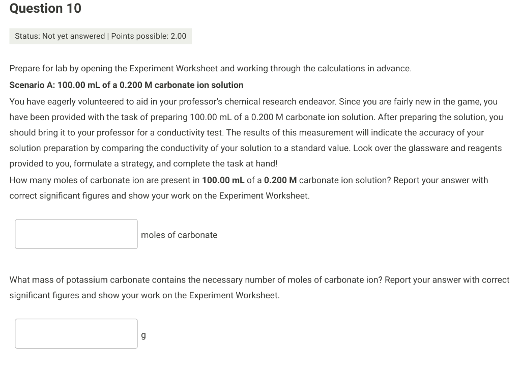 0.0256 moles of solute in enough water to make 250.00 mL. Calculate