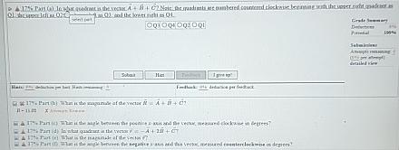  (20%) Problem 3: Consider the three vectors shown in the figure.