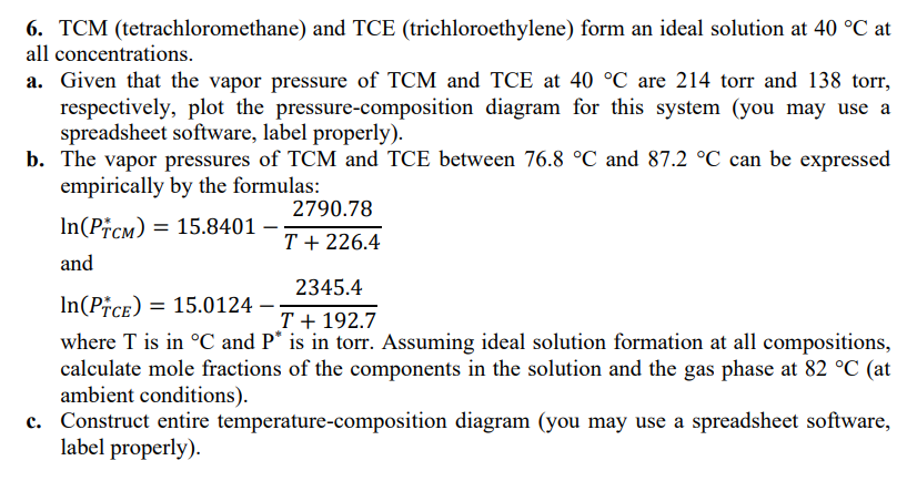 Pls I need only b and c !!!!!!! = 6. TCM (tetrachloromethane)
