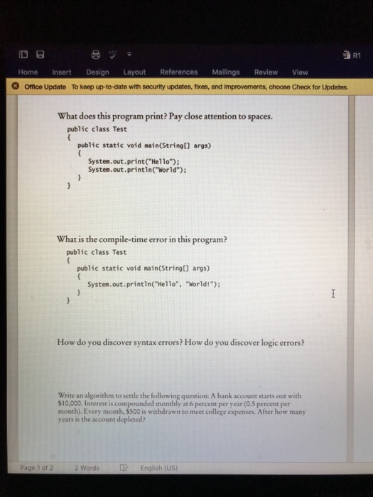  Home Insert Design Layout References Mailings Review View Office Update To