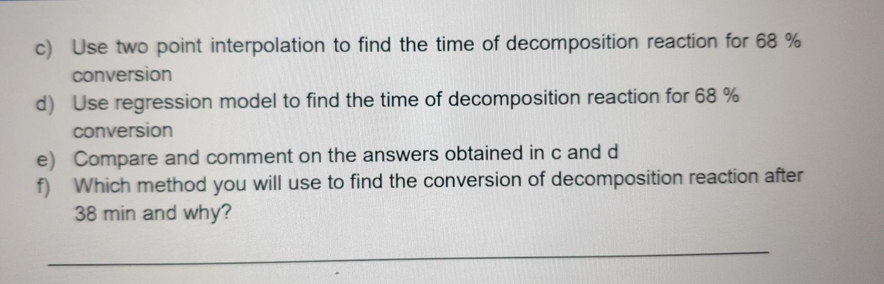 reaction of a chemical compound at 50 C. From the amount of