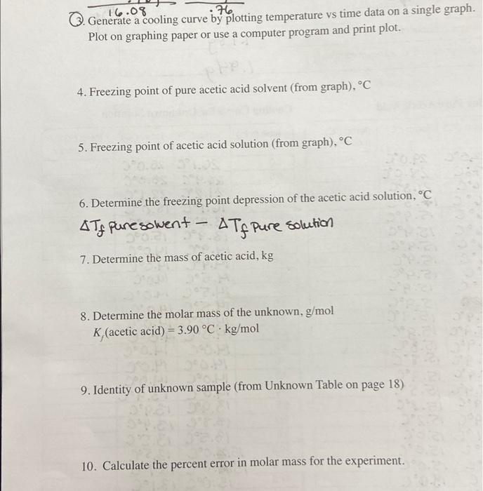  76 Q. Generate a Cooling curve by plotting temperature vs time