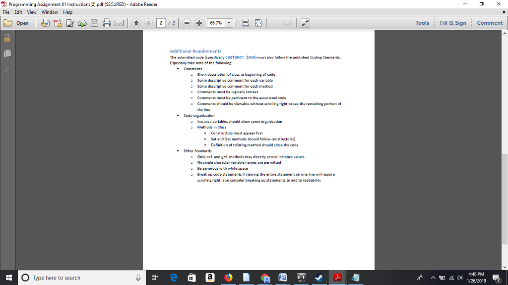 Instructions(2).pdf (SECURED-Adobe Reader File Edit View Window Help I | / 2